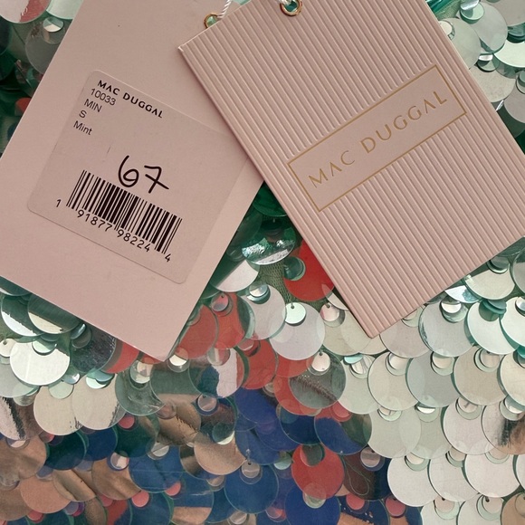 Mac Duggal Sparkling Green Mini Dress - Picture 7 of 11